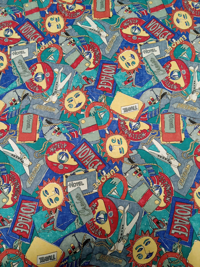 Around the World Travel Cotton Fabric