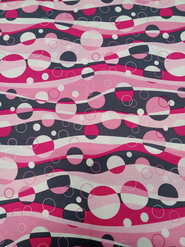 Pink Champagne Bubbles Cotton Fabric