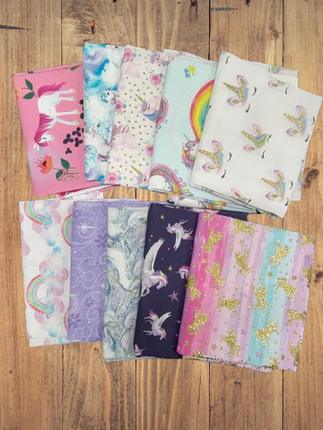 10 Fat Quarters -  Assorted Unicorn Fat Quarter Bundle