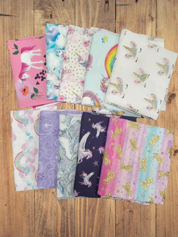 Assorted Unicorn Flat Fold Assortment 10 Yard Bundle Cotton Fabric