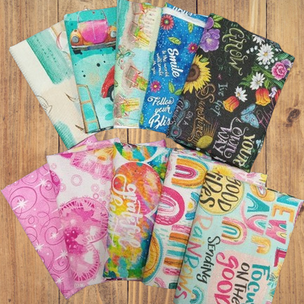 10 Fat Quarters -  Good Vibes Inspirational Fat Quarter Bundle