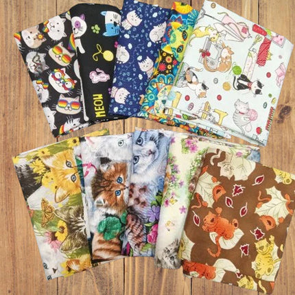 Assorted Cats and Kittens Fabric - 1 lb Scrap Bundle