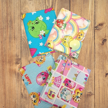 4 Fat Quarters - Assorted Shopkins Fat Quarter Bundle