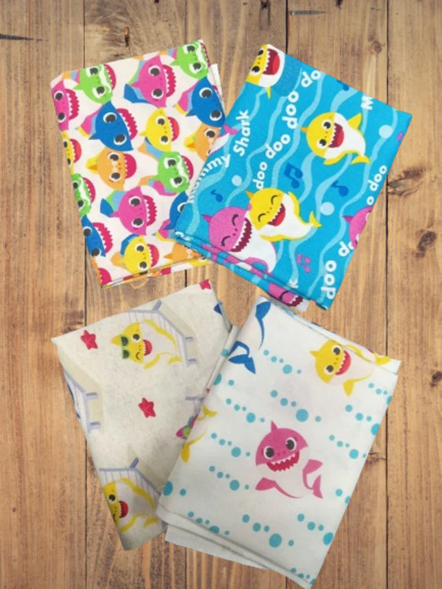 4 Half Yards  -Assorted Baby Shark Half Yard Bundle