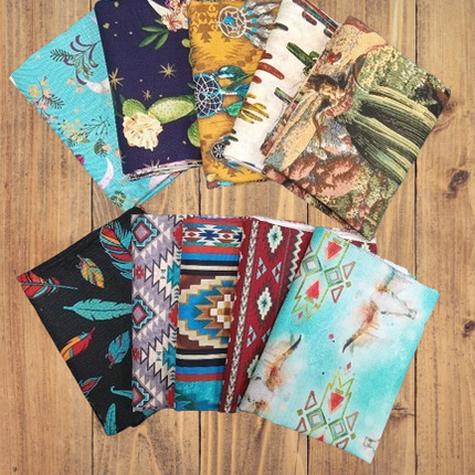 Assorted Southwestern Cotton - 1/2 Yard Cuts -  10 Prints- Fabric Bundle