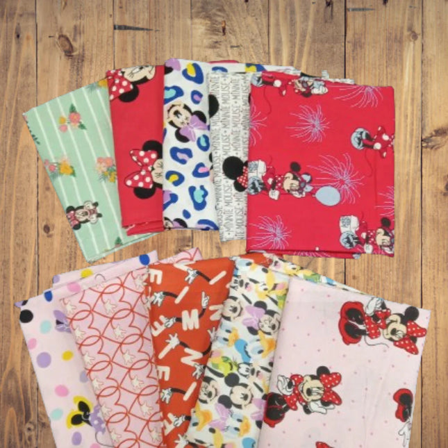 Assorted Minnie and Friends  Fabric - 1 lb Scrap Bundle