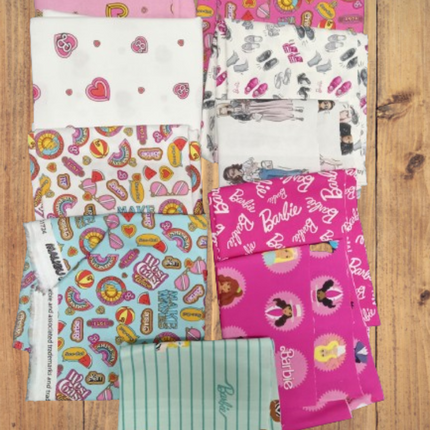 Assorted Barbie Fabric - 1 lb Scrap Bundle