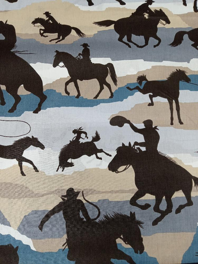 Western Cowboy Poly Cotton 58" Wide Fabric