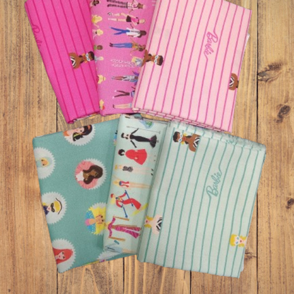 6 Fat Quarters -  Assorted Barbie World Fat Quarter Bundle