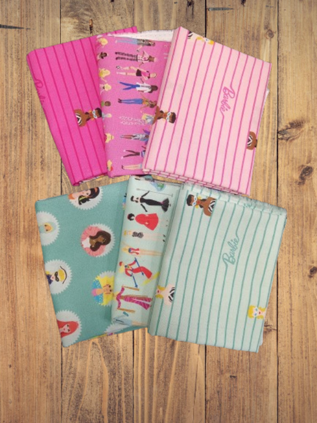 6 Fat Quarters -  Assorted Barbie World Fat Quarter Bundle
