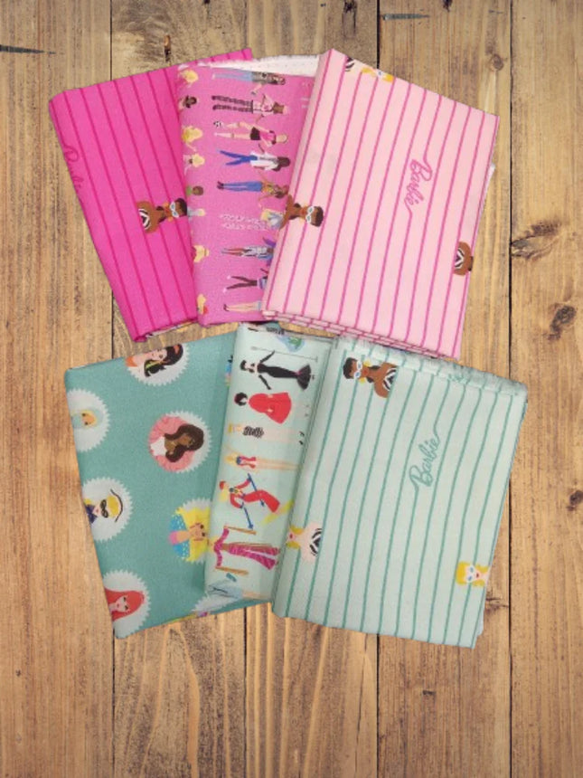 6 Half Yards  -Assorted Barbie World Half Yard Bundle