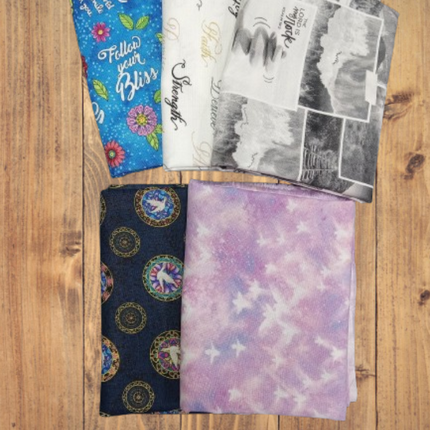 5 Fat Quarters - Assorted Faith Religious Fat Quarter Bundle