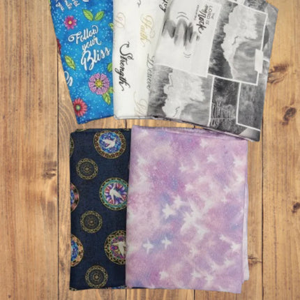 5 Half Yards  -Assorted Faith Religious Half Yard Bundle