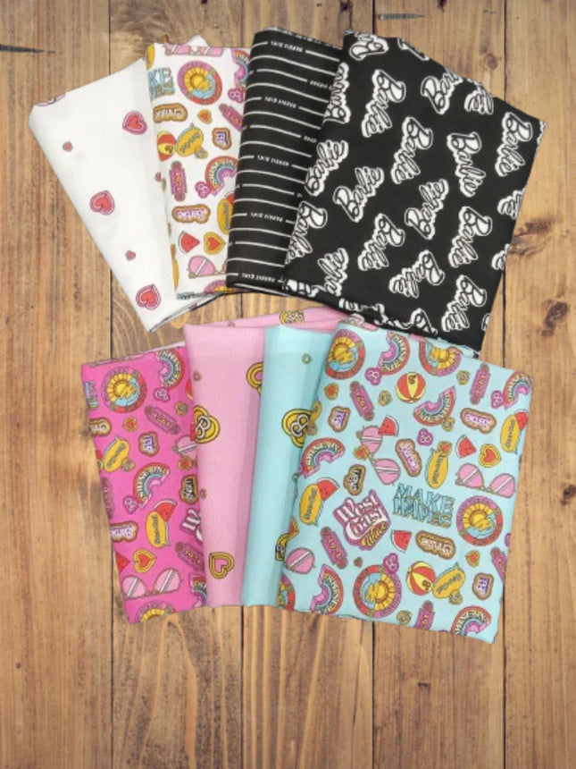 Assorted Barbie Flat Fold Assortment 16 Yard Bundle Cotton Fabric