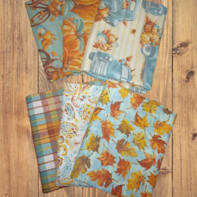 Assorted Pumpkin Please Flat Fold Assortment 18 Yard Bundle Cotton Fabric