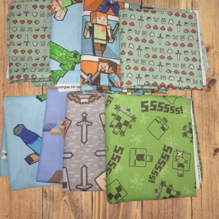 Assorted Mine Craft Fabric - 1 lb Scrap Bundle