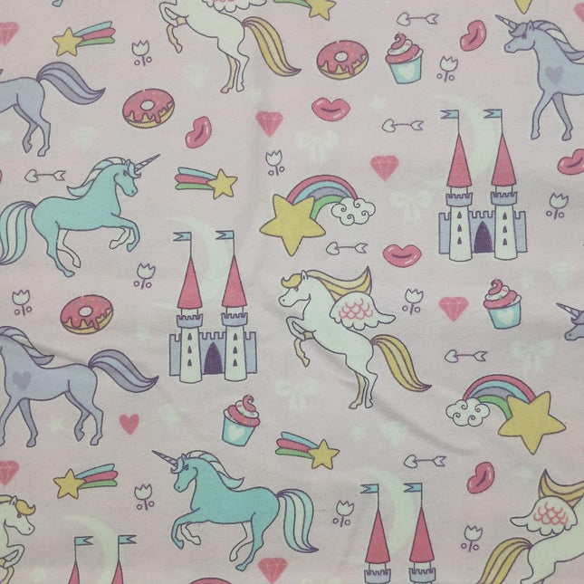 Unicorn Desserts Flannel Fabric