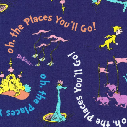 Dr. Suess Places You'll Go Toss Cotton Fabric