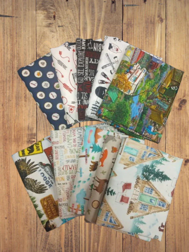 Assorted Camping Outdoor Fabric - 1 lb Scrap Bundle