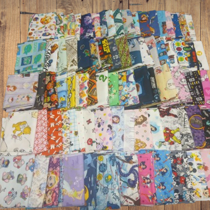 Assorted Character Cotton Fabric - 1 lb Fat Quarter Bundle