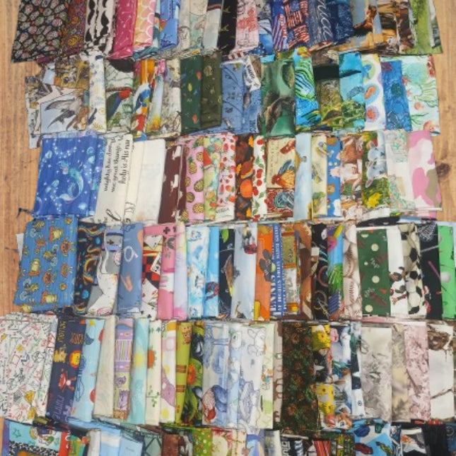 Assorted Novelty Flat Fold Assortment Yard Bundle Cotton Fabric