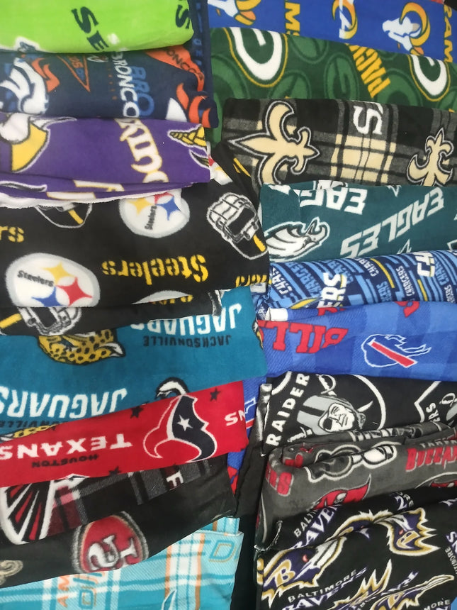 Assorted Football NFL Fleece Fabric - 1 lb Scrap Bundle