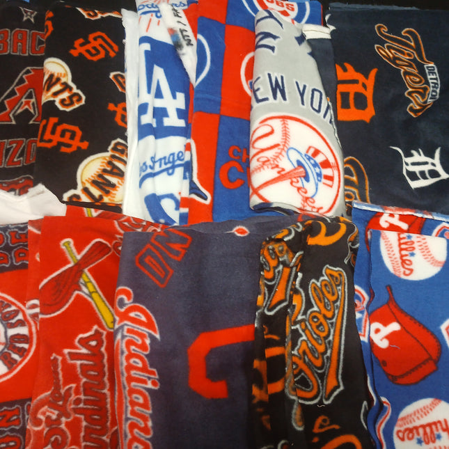 Assorted Baseball MLB Fleece Fabric - 1 lb Scrap Bundle