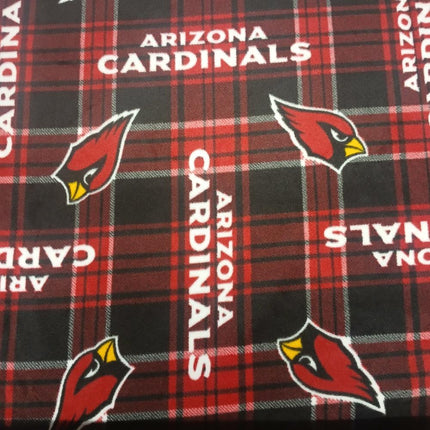 A Cardinals Plaid Fleece Fabric