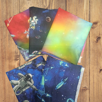5 Fat Quarters -  Assorted Final Frontier Space Fat Quarter Bundle