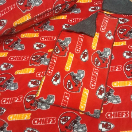 Handmade Double Layer Toddler Travel Blanket Set "Chiefs "