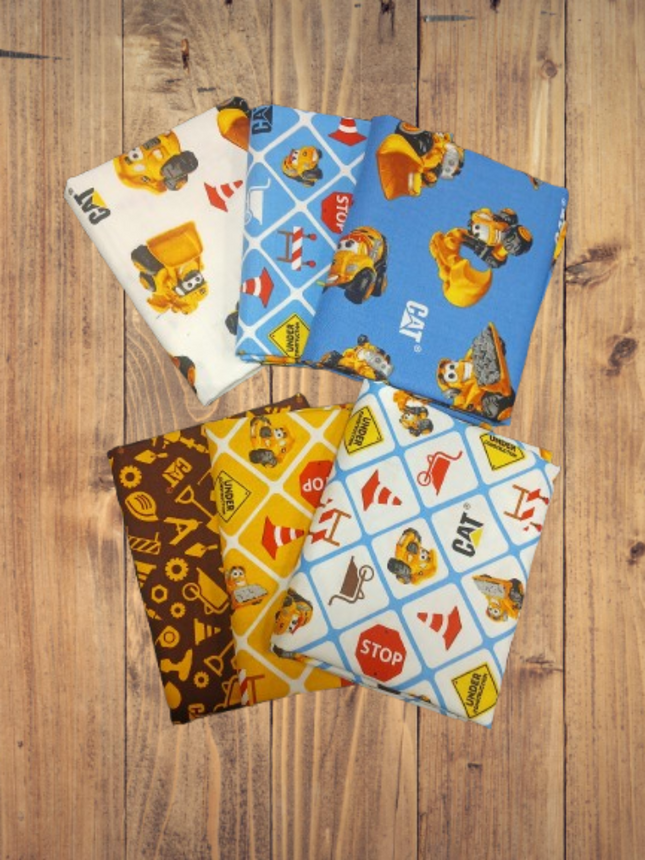 Assorted Caterpillar Equipment Junior Cotton Fabric - 1 lb Scrap Bundle