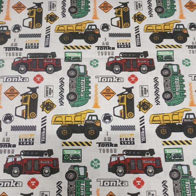 Tonka- Tonka Grid White Cotton Fabric