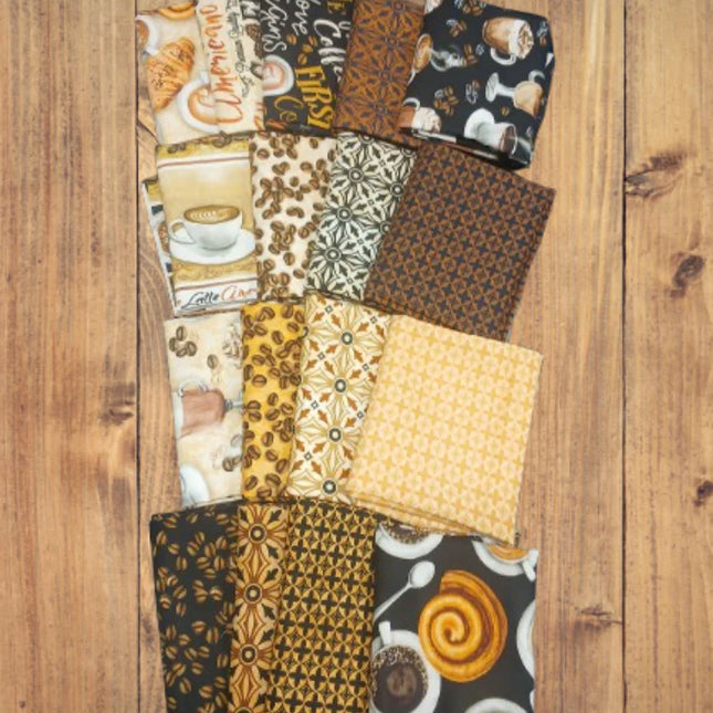 Assorted For the Love of Coffee Flat Fold Assortment 20 Yard Bundle Cotton Fabric