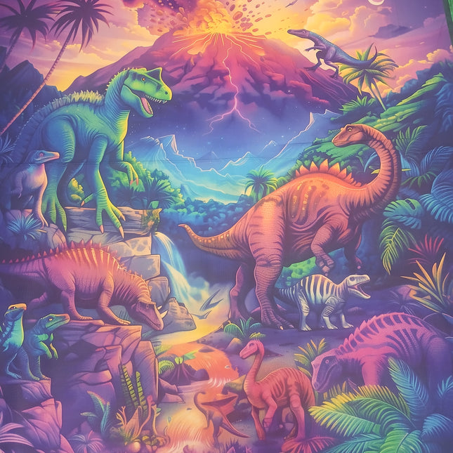 Jurassic Jungle Cotton Panel