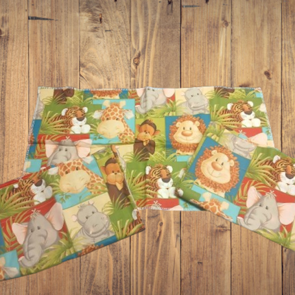 Handmade Jungle Set - 2 Valances, 1 Burp Cloth