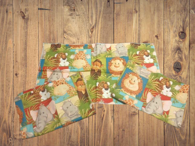 Handmade Jungle Set - 2 Valances, 1 Burp Cloth