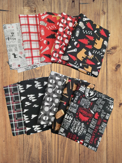 10 Fat Quarters - Assorted Woodsman The Great Outdoors Fat Quarter Bundle