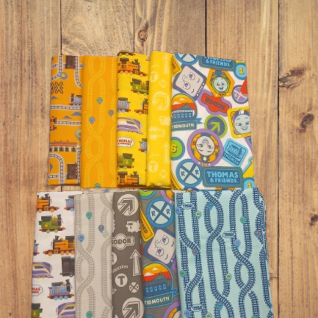10 Half Yards  - Thomas and Friends Full Steam Ahead Half Yard Bundle