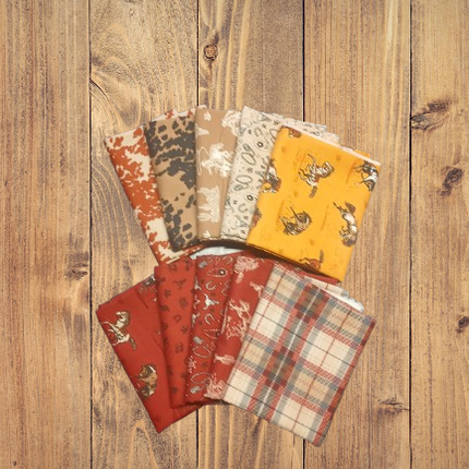 10 Half Yards  - Assorted John Wayne Courage Sand & Red Barn Half Yard Bundle
