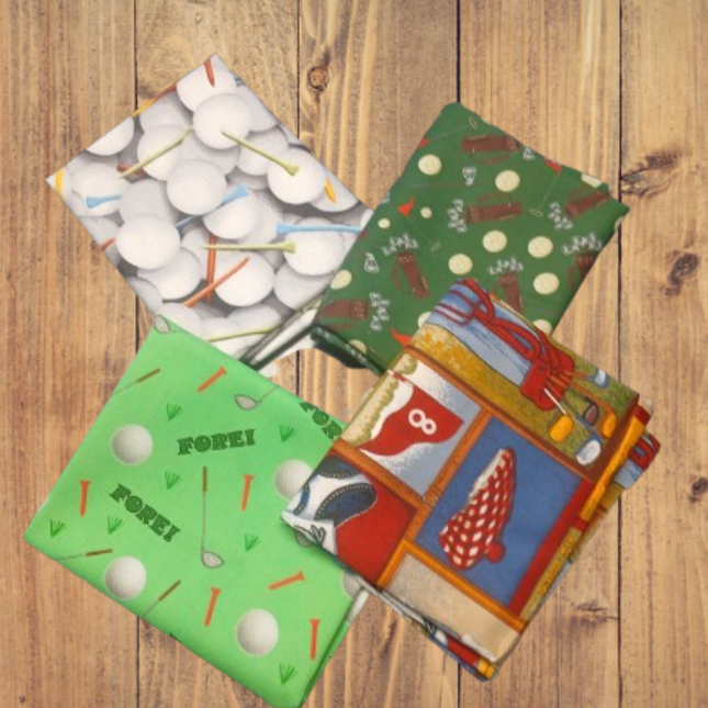 4 Fat Quarters - Assorted Golf Fat Quarter Bundle