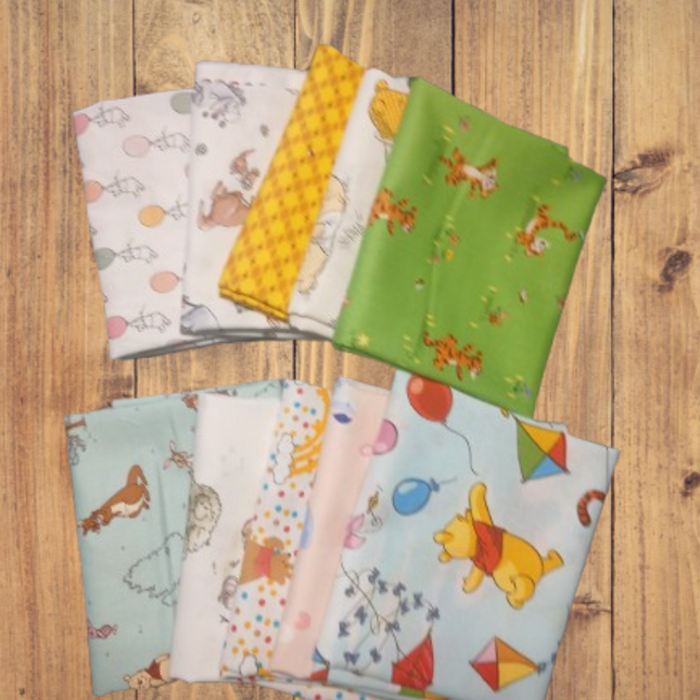 10 Half Yards  - Assorted Pooh and Friends Half Yard Bundle
