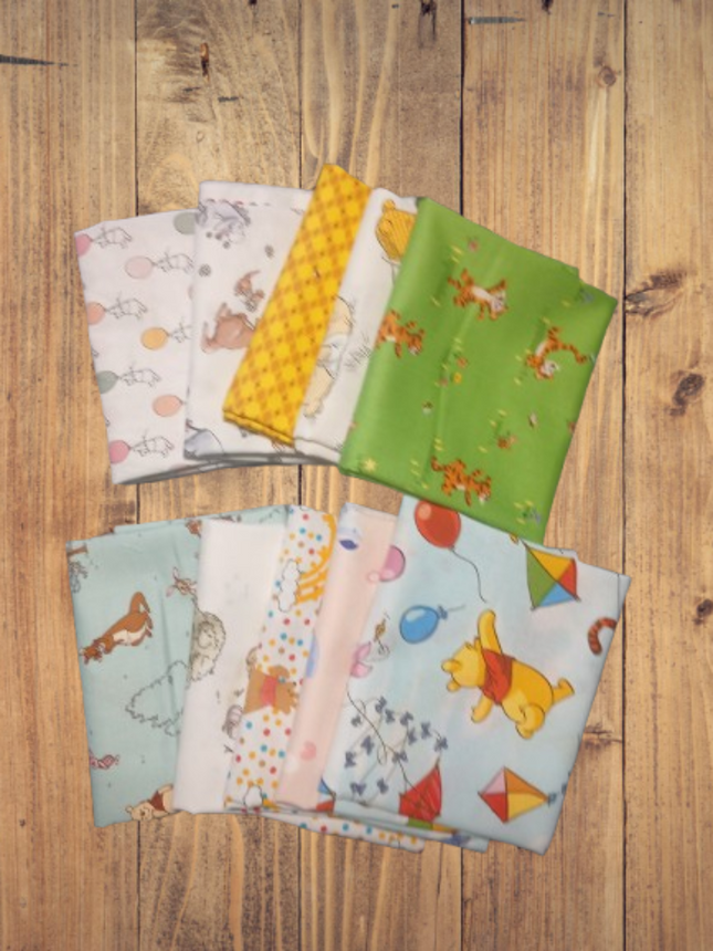 10 Half Yards  - Assorted Pooh and Friends Half Yard Bundle