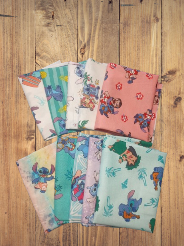 10 Fat Quarters - Assorted Lilo & Stitch Fat Quarter Cotton Bundle