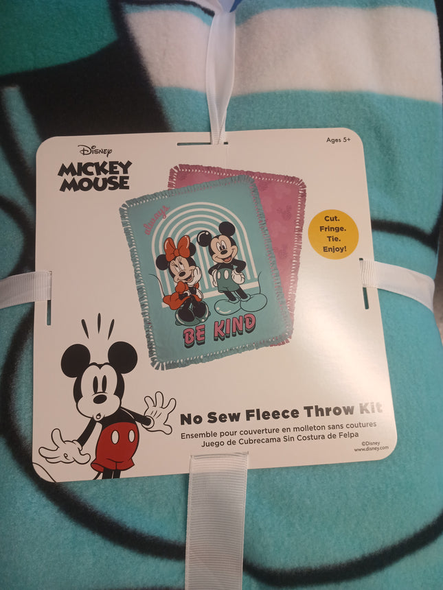 72" x 60" Disney Mickey Mouse ALWAYS BE KIND No Sew Blanket Kit