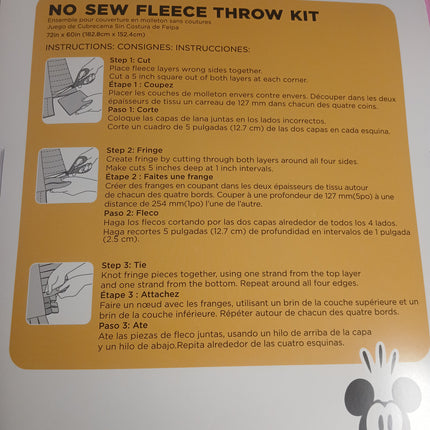 72" x 60" Disney Mickey Mouse ALWAYS BE KIND No Sew Blanket Kit