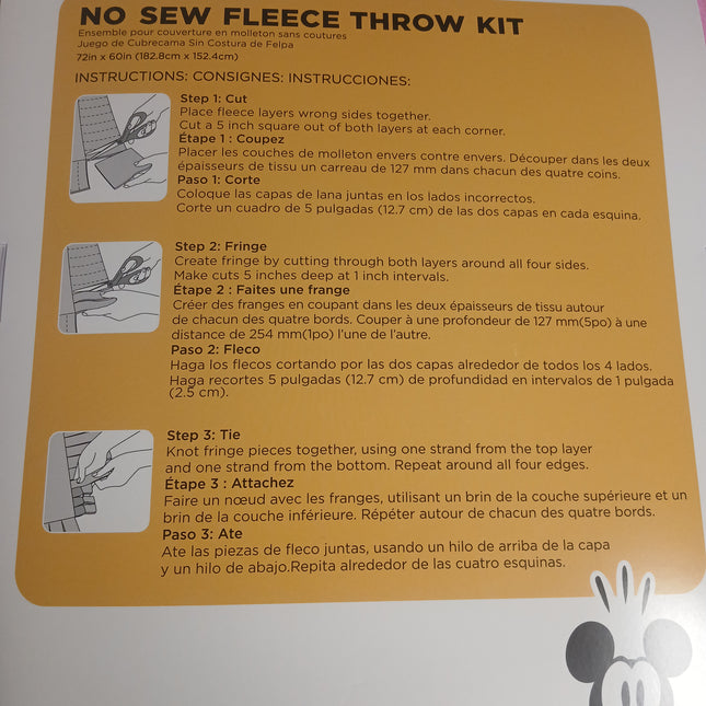 72" x 60" Disney Mickey Mouse ALWAYS BE KIND No Sew Blanket Kit