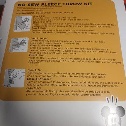 72" x 60" Mickey Minnie See YA Soon No Sew Blanket Kit