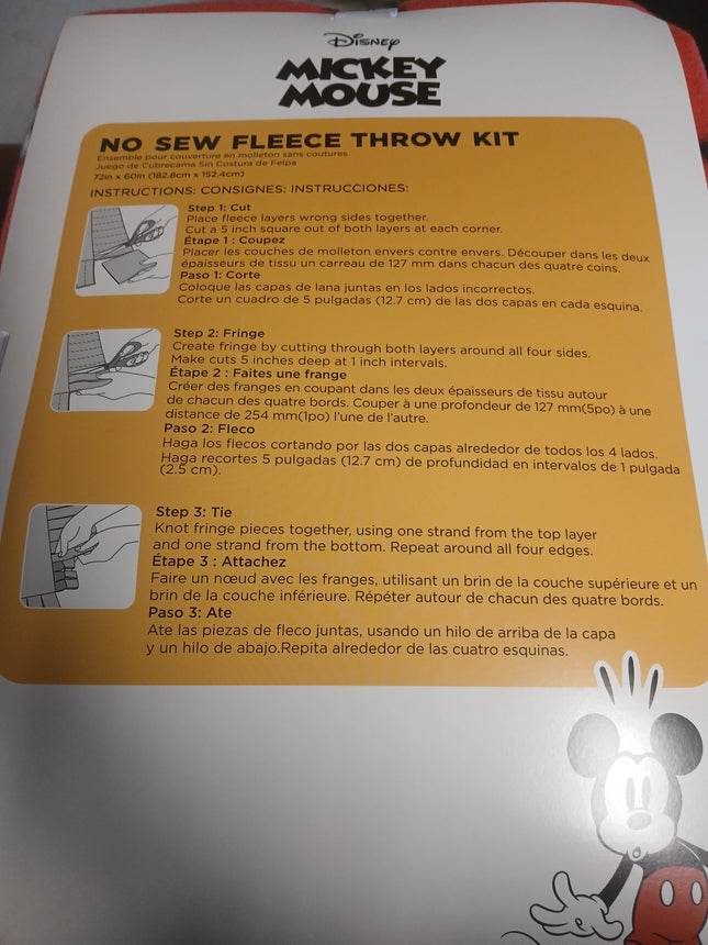 72" x 60" Mickey Minnie See YA Soon No Sew Blanket Kit