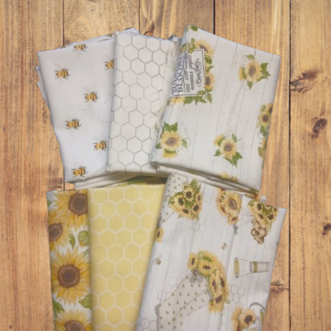 Assorted Sunflower Garden Flat Fold Assortment 18 Yard Bundle Cotton Fabric