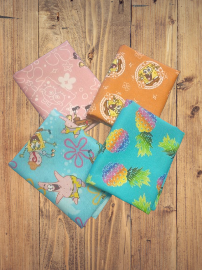 4 Fat Quarters - Assorted Spongebob Fat Quarter Bundle